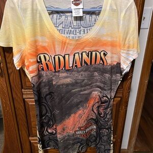 Harley-Davidson Orange and Black Tee